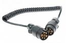 Curly connecting lead, 1.5M with 7 pin plugs. (mp588)